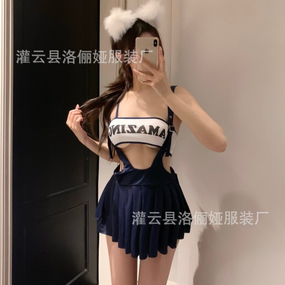 Minai Sexy Intimates One-Shoulder Tube Top Preppy Style Suspender Skirt Uniform Pure Desire Sexy Cosplay Temptation Suit