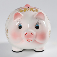 メーカー卸売り陶磁器クリエイティブ豚貯金箱子供プレゼントはいつでもネットレッドの震え音大容量貯金箱を取ることができる