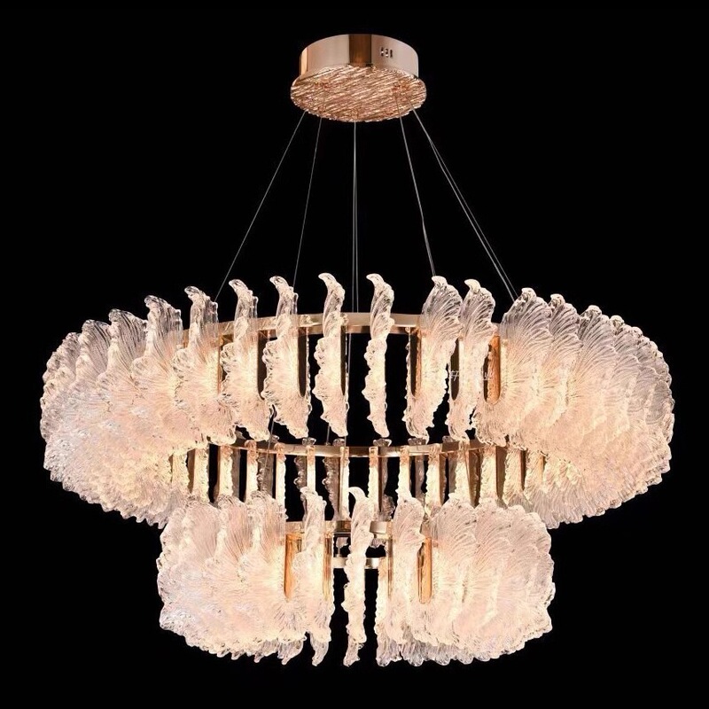 Fanlais French-Style Light Luxury Living Room Chandelier, Bedroom and Dining Room Lighting, High-End Luxury Floral Design Villa Large Chandelier