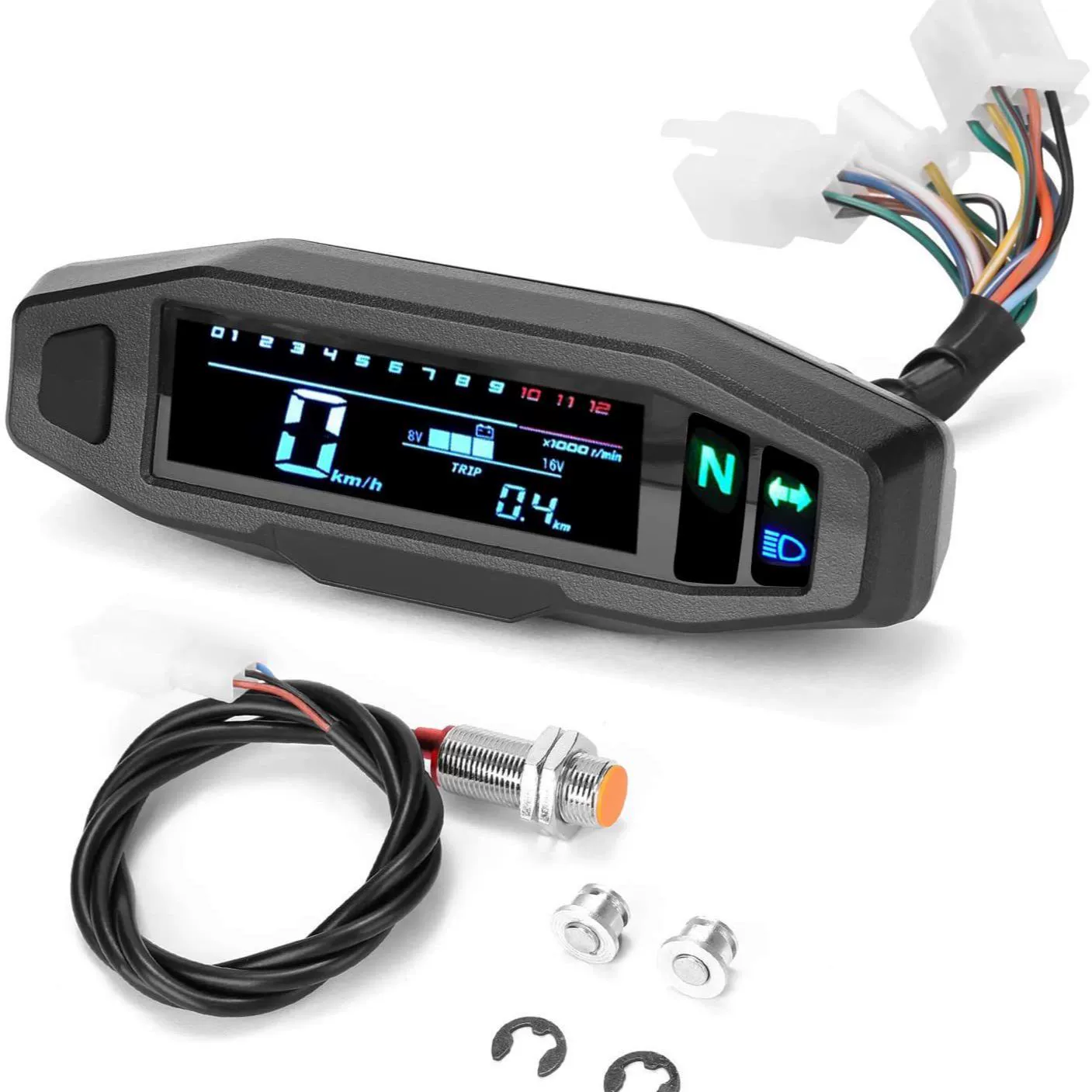 Мотоциклетный приборный щиток (спидометр, тахометр, индикатор уровня топлива) для мотоциклов из Южной Америки, модифицированный, миниатюрный, с ЖК-дисплеем высокого разрешения, для карбюраторных и электронных систем впрыска топлива, регулируемый.