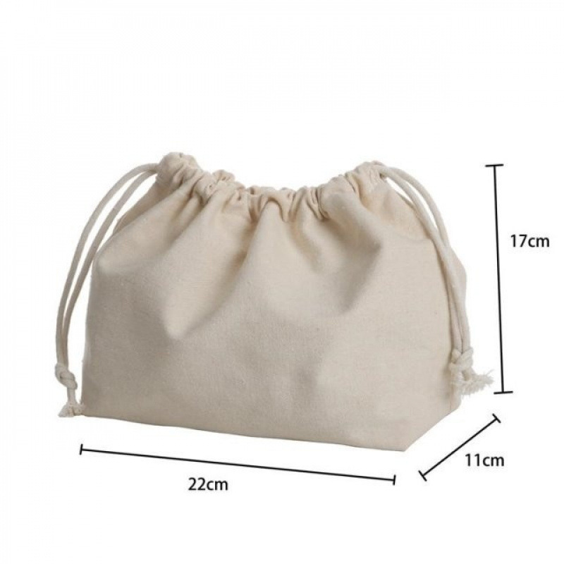 Inner Liner Drawstring Canvas Bag 2022 Women's Bag with Built-In Pouch, Drawstring Car Storage Bag, Makeup Bag, Ins Washable