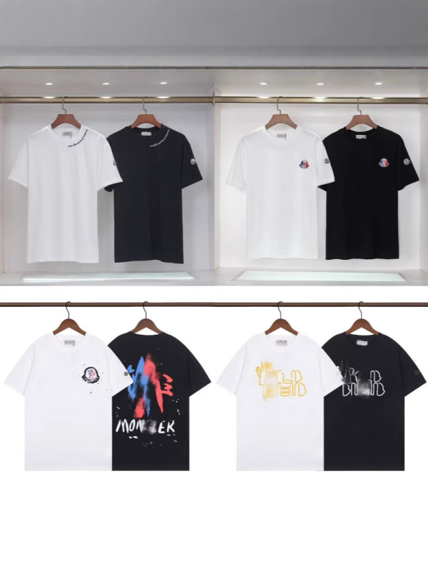 メンズモン半袖Tシャツ2025夏モン口新作ラウンドネックTシャツトレンディなプリント半袖通気性メンズトップス|undefined