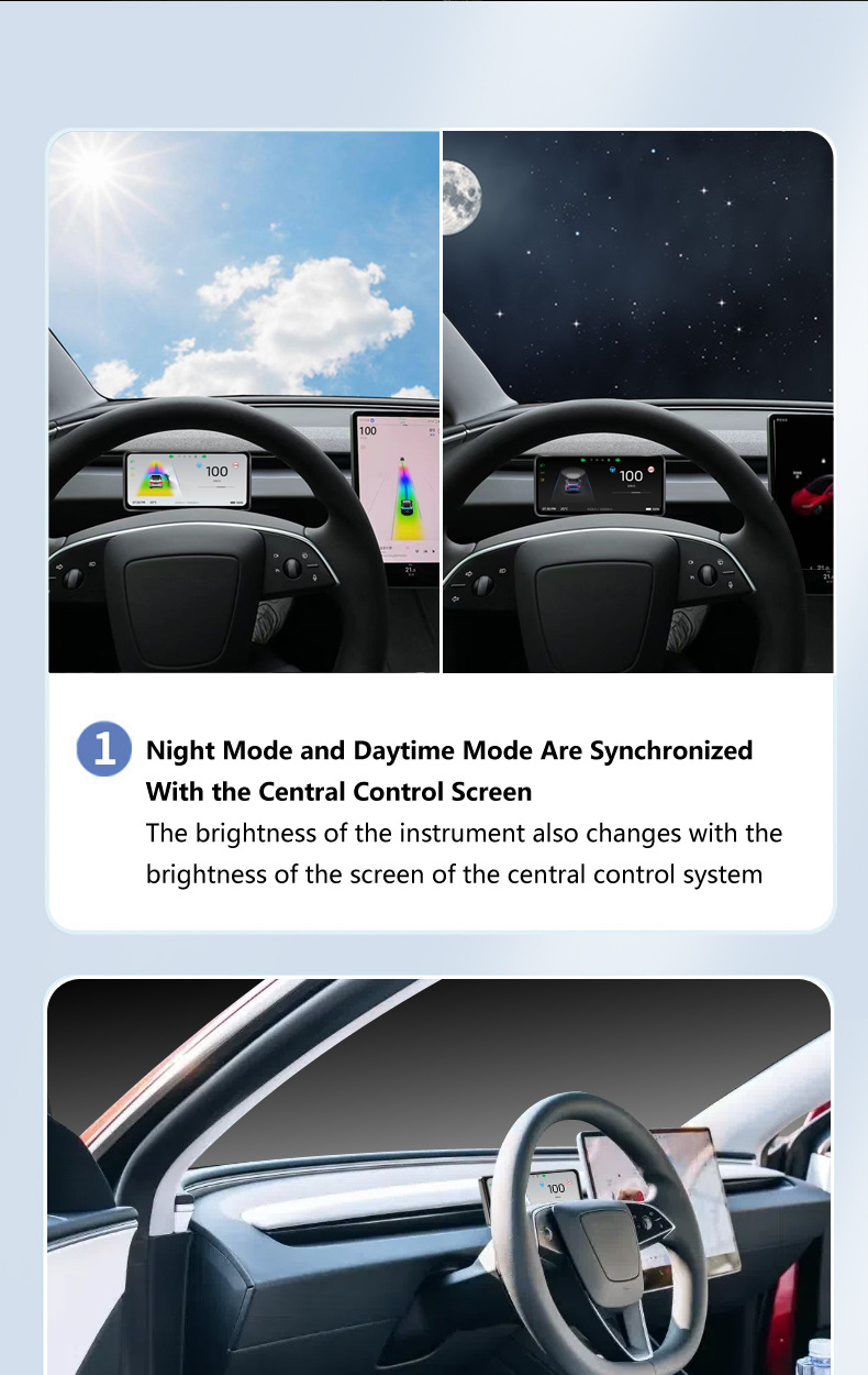 Applicable to Tesla 2024 Rejuvenation New Model3/Highland model3 LCD Instrument Screen