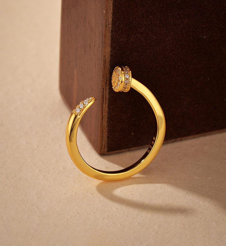 2g Weight Zircon Inlay Material Open Rings Classification 1 Piece Quantity Date, Tea Party Occasion 925 Sterling Silver Material Geometric Pattern All Seasons Season Unisex Gender Simple Style, Shiny Style Plating Craft 925 Sterling Silver Geometric Open Rings 925 Sterling Silver Rings 3