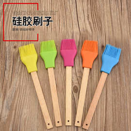 工厂直销 木柄大号硅胶烧烤刷子 非一次性油刷 烘焙蛋糕油刷 烧烤