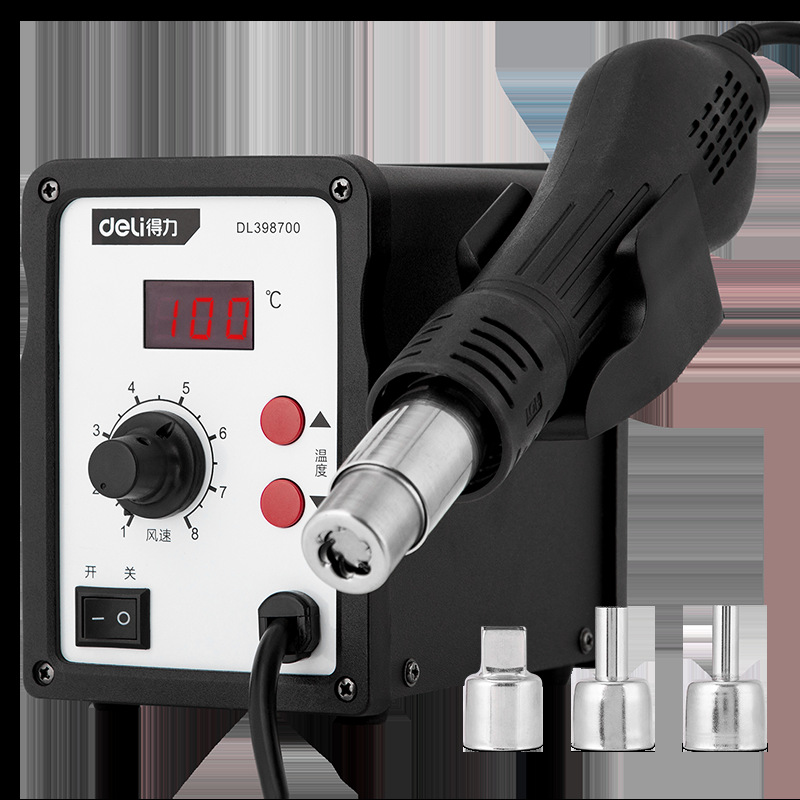 得力  数显调温拆焊台700W黑DL398700