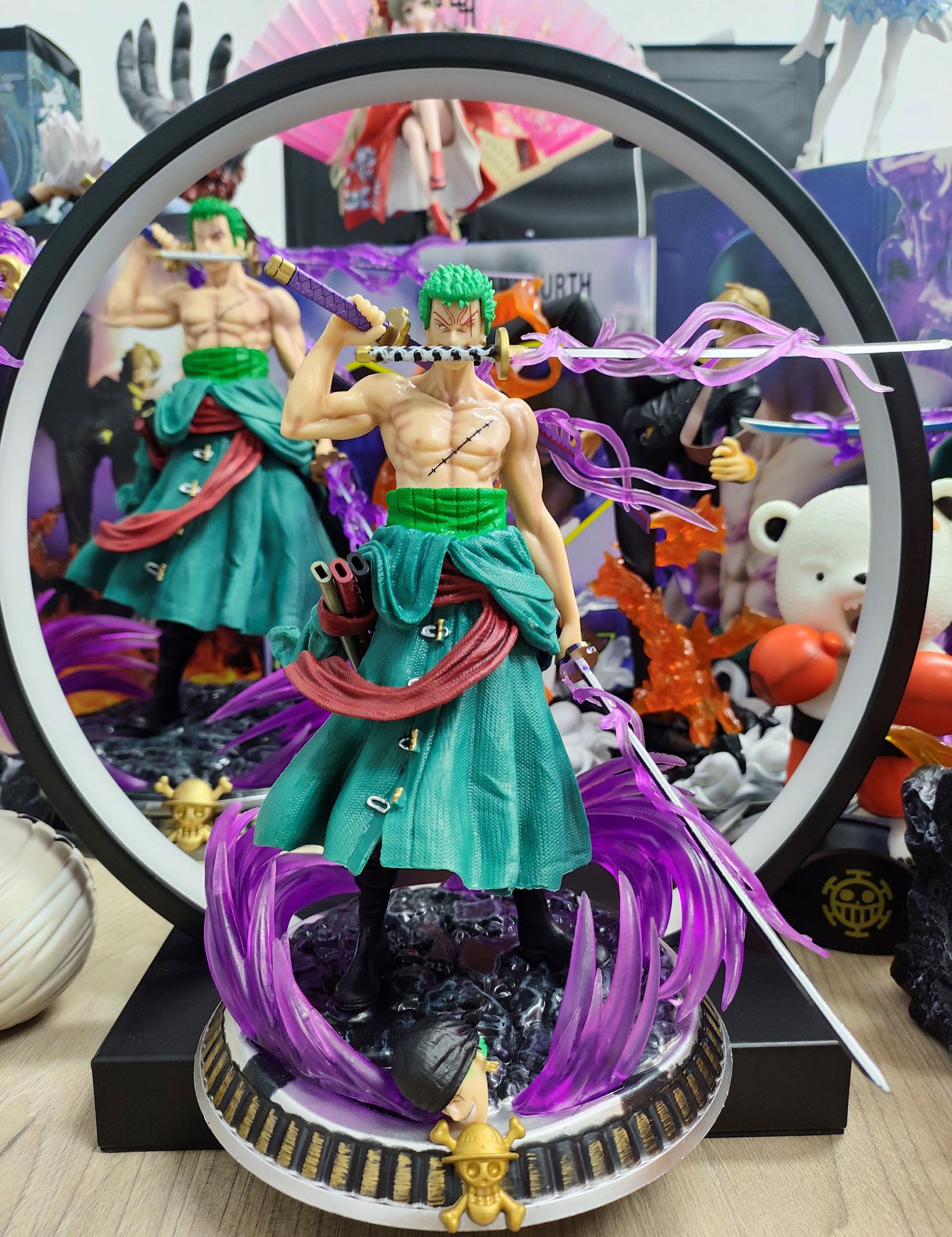 梦幻索隆海贼王手办三刀流双头盒装手办