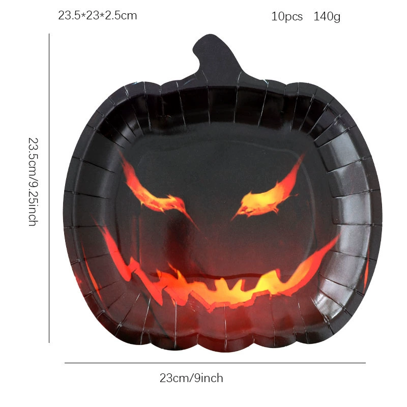2024 новый Halloween украшение призрак вечеринка тыква призрак лицо бумажная тарелка для стола одноразовые посуды для сервировки