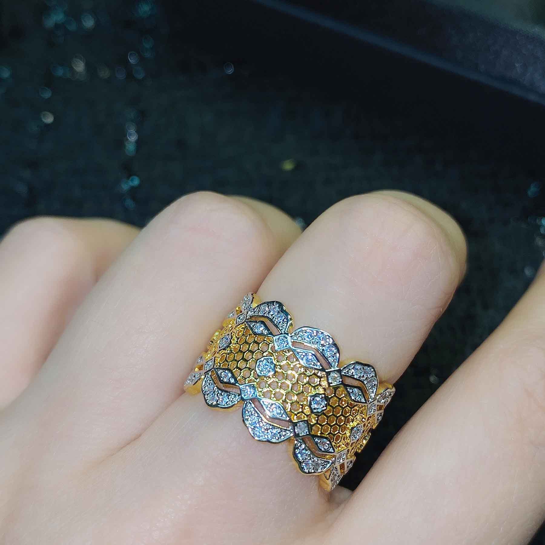 Fashion Geometric Copper Plating Zircon Rings