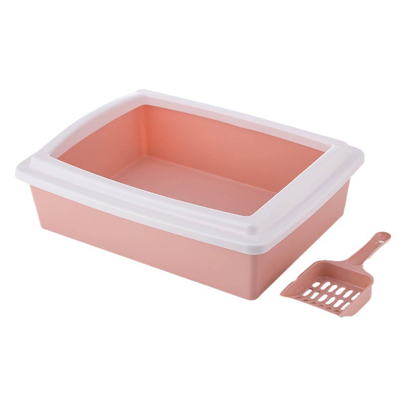 Оптовая Прямоугольный Полузакрытый ящик для кошачьего туалета Песочный лоток Туалет Доставка Кошачий Туалет Лопата Пластиковый ящик для кошачьего туалета