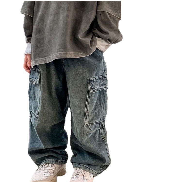 Primavera y otoño estilo coreano suelto ropa infantil para hombres y mujeres jeans estilo exterior de moda versátil pantalones casuales rectos pantalones para bebés image 5