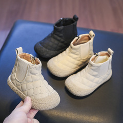 New autumn and winter children's snow boots, baby cotton shoes, soft-soled high-top boots for small and medium-sized children, princess Martin boots, girls' boots