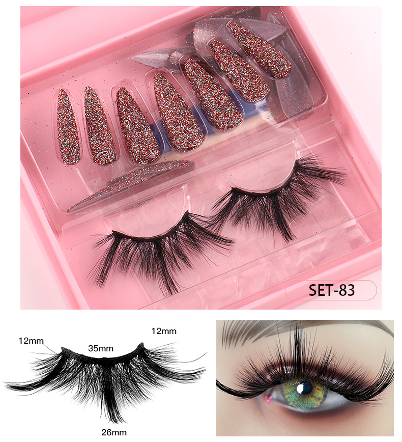 Mode Couleur Unie Imitation Vison Faux Cils 1 Jeu display picture 4