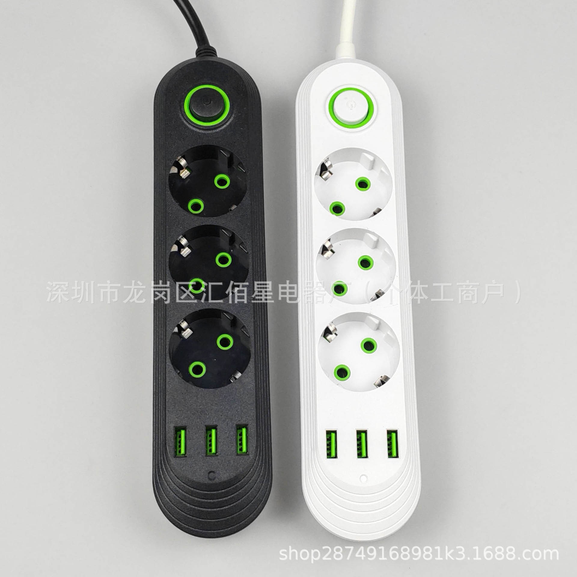 新款欧式专用插座3孔位总控开关带3USB外贸厂家批发欧规插座