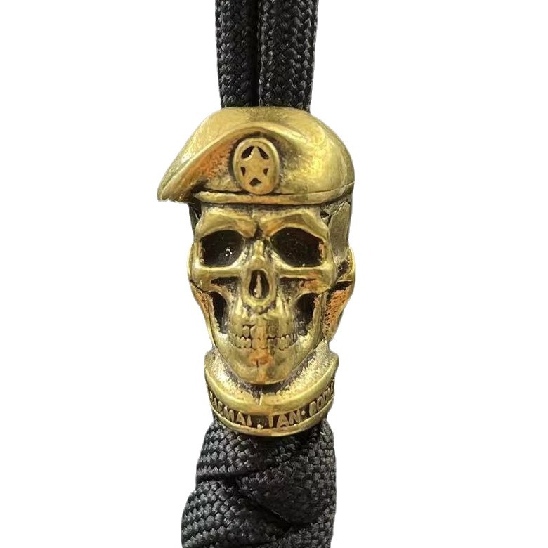 Ciondolo teschio marina in ottone per paracord perla diy_voghion.com
