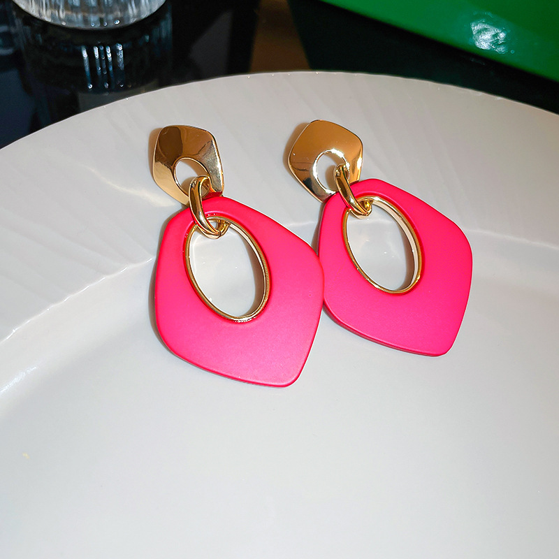 Fashion Geometric Arylic Copper Plating Drop Earrings 1 Pair