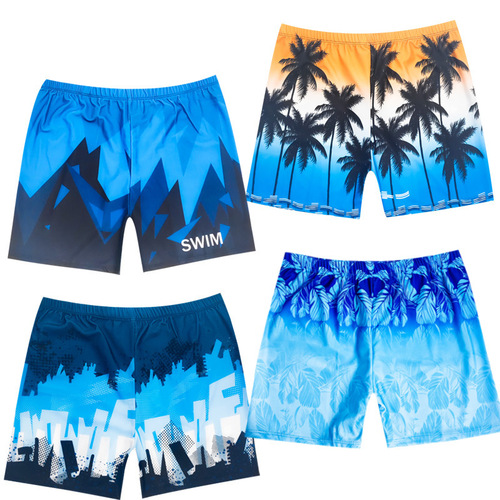 Men's Professional Flat-Bottom Swim Trunks, Gym Shorts, Swimwear, Quick-Dry, 2025 Beach Shorts, Hot Spring Shorts