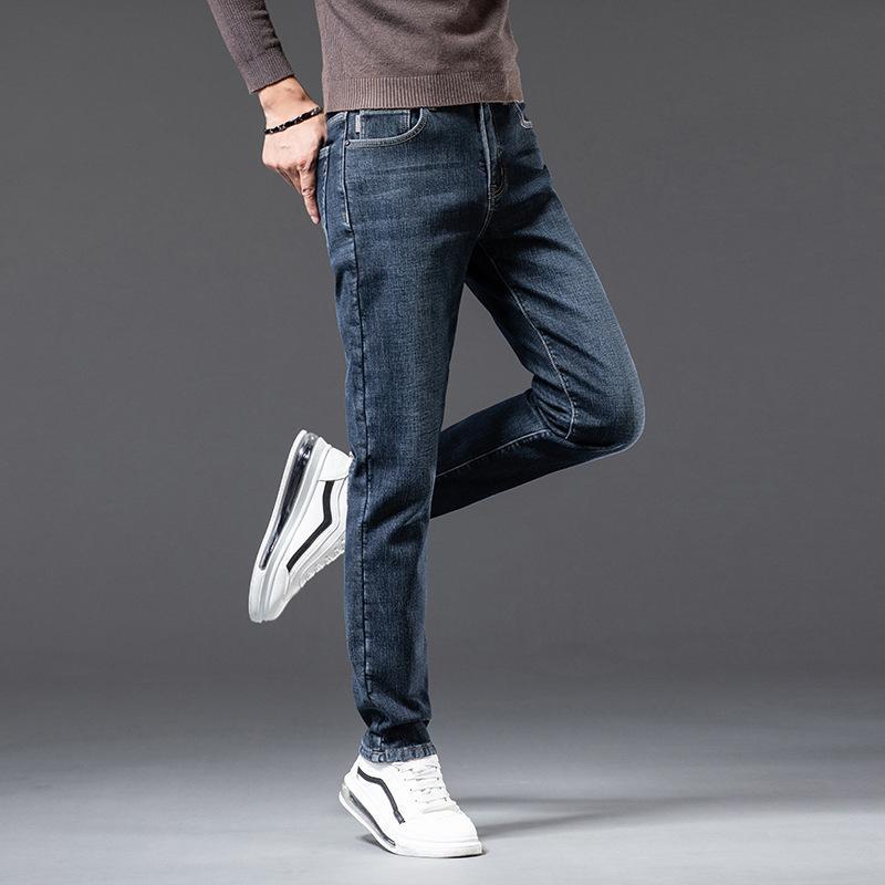하이엔드 겨울 두꺼운 벨벳 두껍게 따뜻한 청바지 남성 스트레이트 슬림 스트레치 남성 코튼 캐주얼 바지