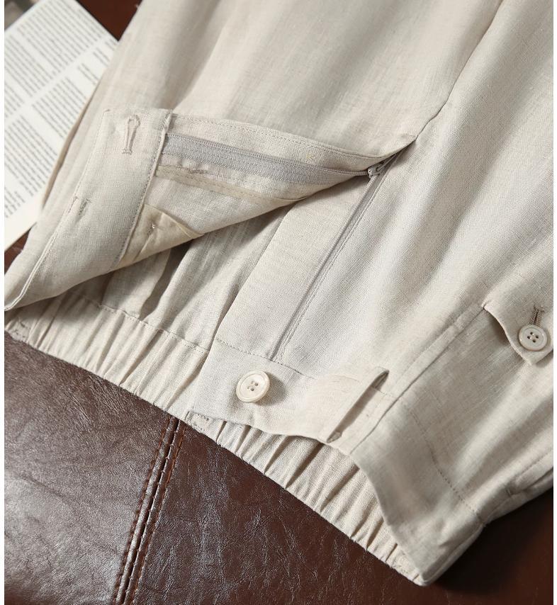 Quần culottes nữ ống rộng chất liệu linen mát mẻ mùa hè — Xanh lông mòng đen, màu trắng, màu mơ chi tiết 10