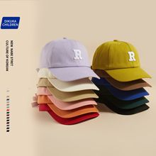 春秋新款儿童帽子遮阳防晒鸭舌帽男女宝宝韩系字母洋气出游棒球帽