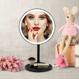 圆形LED台式单面镜高清补光镜梳妆化妝鏡带灯触屏调光led镜子