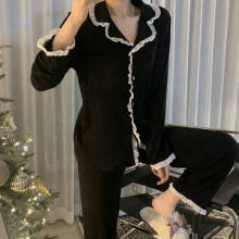 睡衣少女春秋季长袖韩版简约可外穿长裤家居服两件套新款ins甜美
