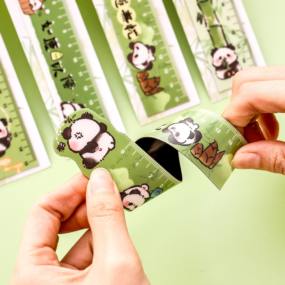 Creativo dibujos animados magnéticos panda regla suave recompensa estudiantes premios finales de grado 3 o 4 papelería práctica regalo de apertura