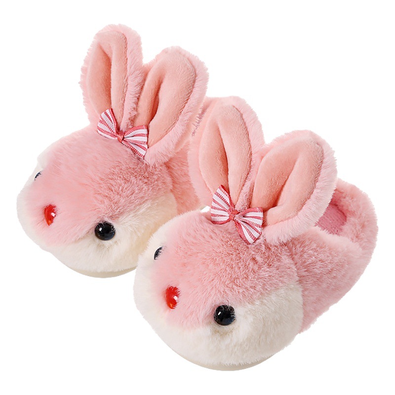 Zapatillas de algodón para niños dibujos animados de invierno para niñas lindo conejo Zapatillas de casa cálido antideslizante bebé Zapatillas de algodón para niños