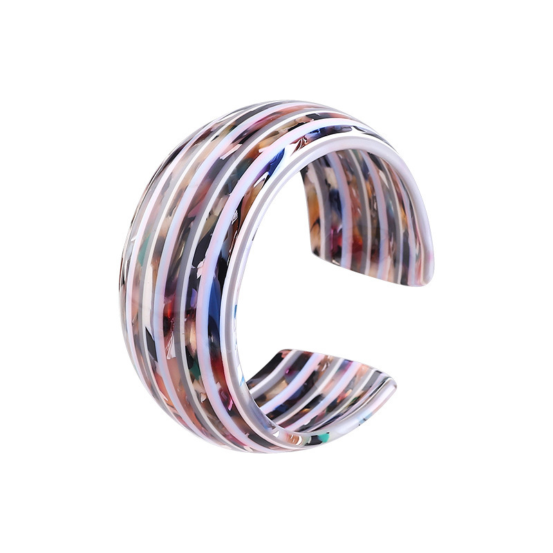 Retro Lady Color Block Resin Women's Bangle display picture 5