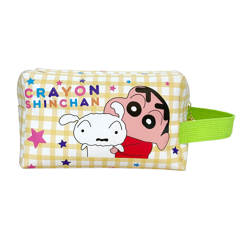Cute Cartoon Print Color-Blocked Pencil Case, Portable Commuting Makeup Bag, Large Capacity Stationery Bag