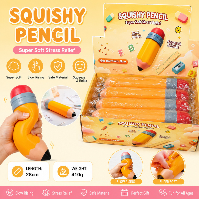 Cross-border best-selling creative oversized realistic pencil slow-rebound squeeze toy for stress relief Cross-border best-selling creative oversized realistic pencil slow-rebound squeeze toy for stress relief