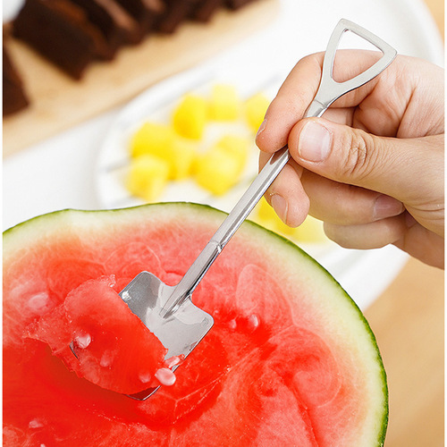 Shovel spoon creative cute little spoon stainless steel household eating watermelon shovel spoon dessert couple Internet celebrity spoon