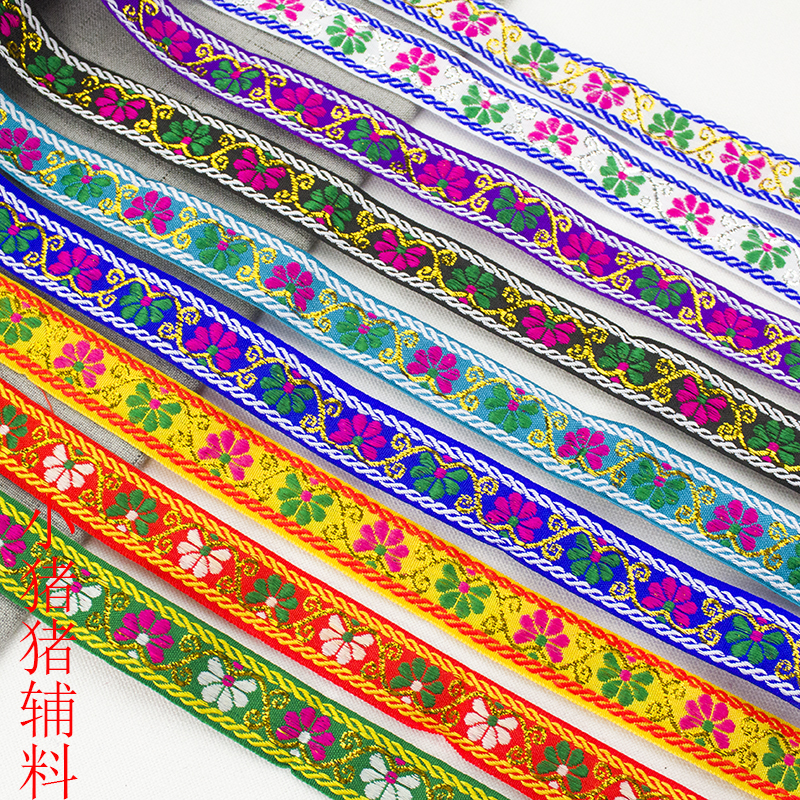 Cinta Jacquard Étnica de 2 cm de Polietileno y Malla Hexagonal para Artesanías