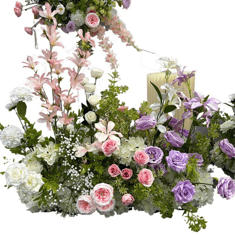 Flores de flores de color rosa y púrpura, decoración de fondo de bodas de orquídeas, diseño de diseño