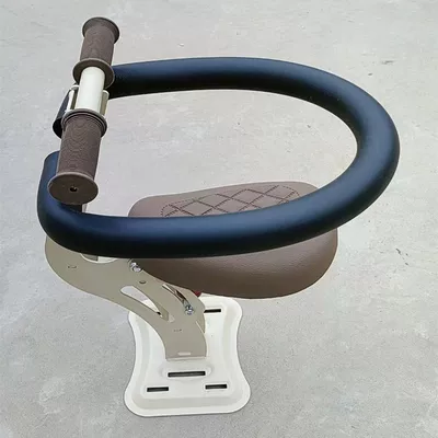 Electric car child seat, Foldable Front-Mounted Child Seat for - beige-fence-circle-bundled-shock-absorption-model