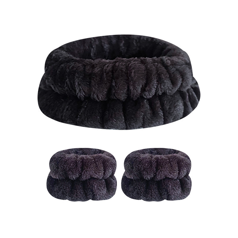 기계 재봉 머리띠 1 + 손목 2-블랙 (3 세트)(20*12*2.5cm 53g)