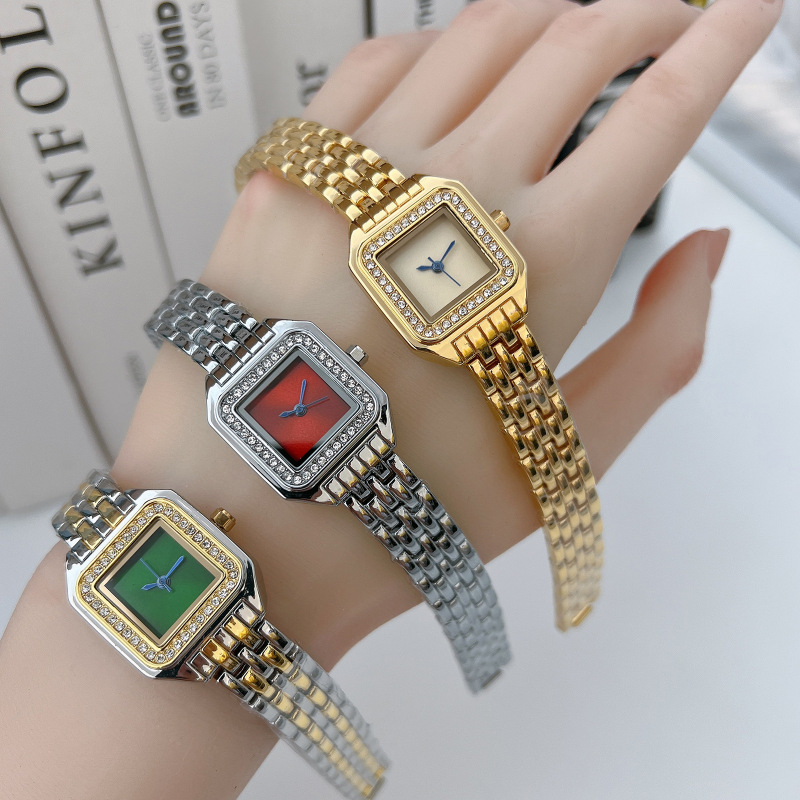 High Quality Gold Ladies Watch Square Silver Alloy Belt Quartz Watch Female Student Gift Jewelry Watch High Quality Gold Ladies Watch Square Silver Alloy Belt Quartz Watch Female Student Gift Jewelry Watch