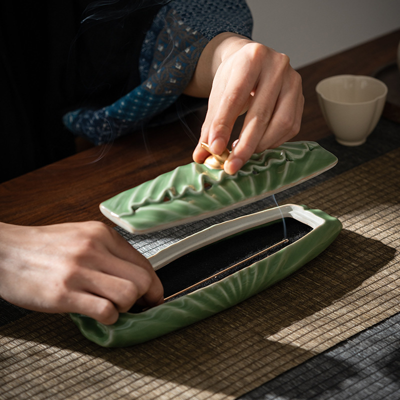 연향 상자 일본식 세라믹 향 버너 가정용 옥내 향 백단향 라인 향 아갈우드 향 홀더 향 버너