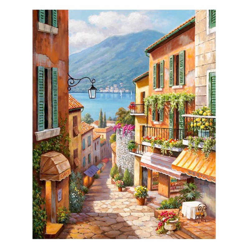 Entrega transfronteriza de una sola pieza pintura al óleo digital al por mayor sin marco lavanda 4050 flor deseo color relleno fábrica pintura decorativa