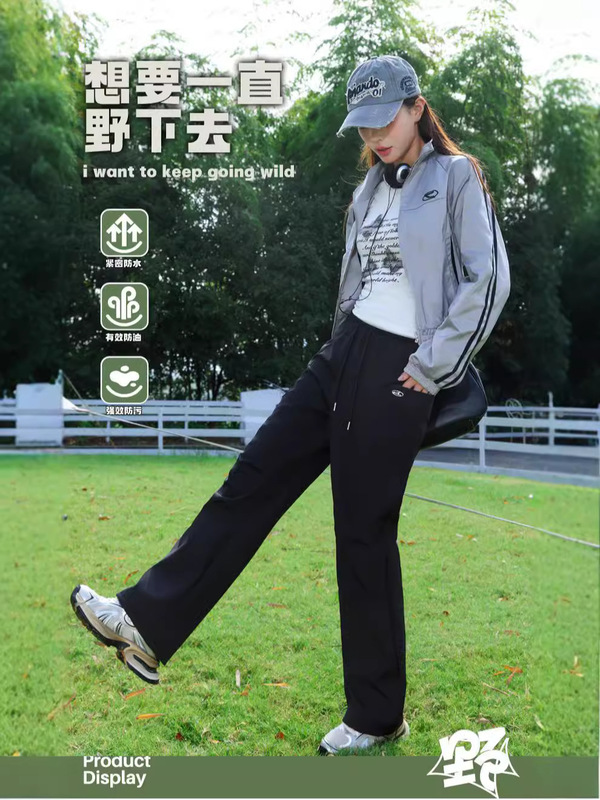 2024新型女性秋冬加毛作業ズボン男女同服ファッション百合足直筒パラシュート作業ズボン|undefined