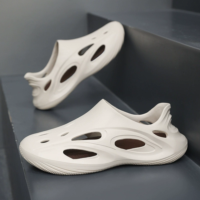 Мужские сандалии-сабо с кокосовым принтом для летней уличной одежды, удобные для вождения, модные пляжные сандалии с закрытым носком.