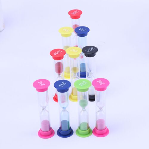 Cross-border wholesale 30s/1/2/colored plastic sand timer student gift decoration accessory sand timer clock set