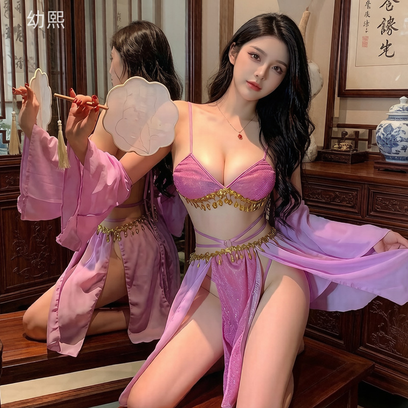 Exotic Tang-Style Retro Hanfu Pajamas, Exotic Palace-Style Super Fairy Princess Dress, Ancient Costume Imperial Concubine Nightgown for Women