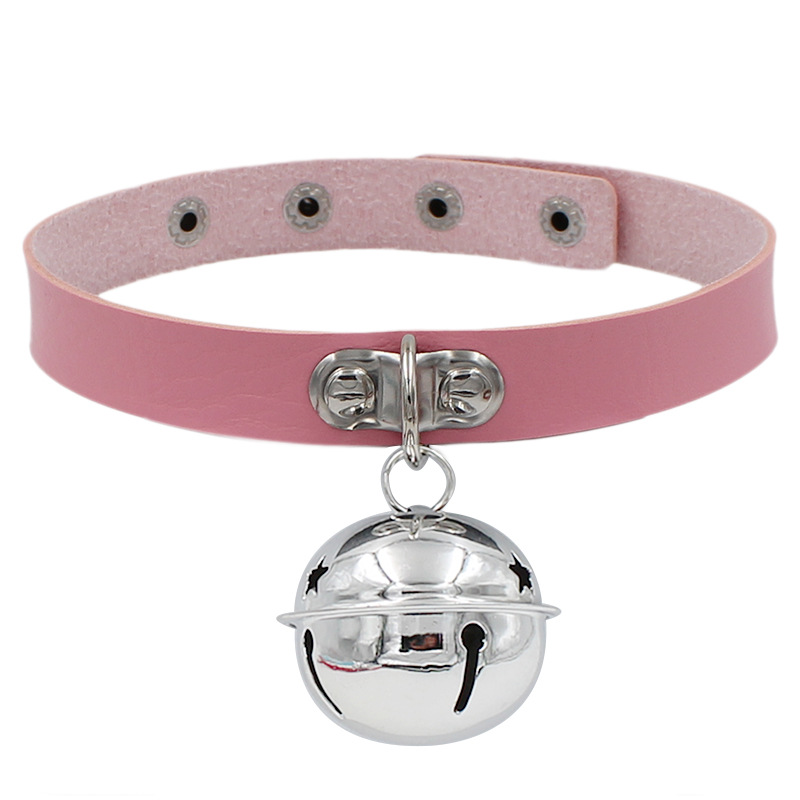 Solid Color Pattern Women'S Gender Punk Solid Color Pu Leather Choker Wholesale