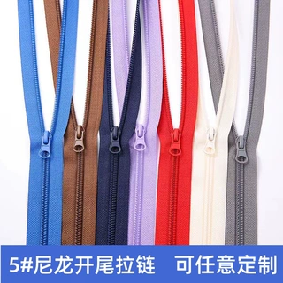 定制大5号7号尼龙开尾拉链 多色服装拉锁棉衣外套校服彩色拉链条