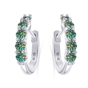 Cross-borDer S925 Sterling Silver Earrings 1/2 Carat Single DiamonD 3mm Colorful Moissanite Ear Nails D Color Moissanite Earrings