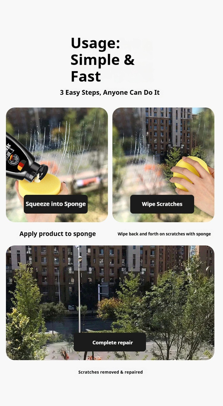 Cross-Border Special Supply of Glass Scratch Removal Polish for Home Countertops, Doors, Windows, Car Windows, and Windshields
