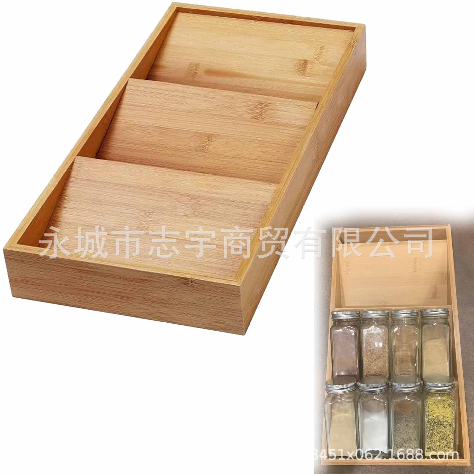Madera cuadrada condimento rack especias rack almacenamiento rack material rack caja de almacenamiento de material de condimento