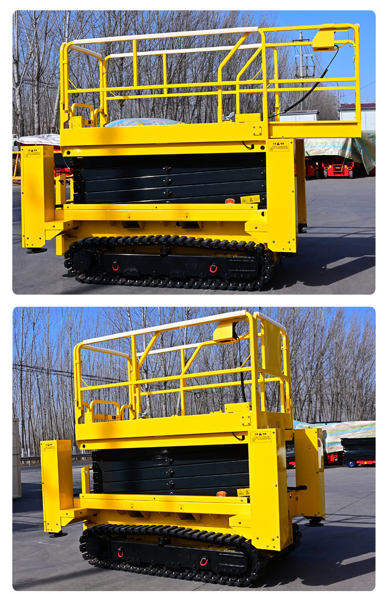 Fully self-propelled hydraulic aerial work platform, used for on-site maintenance, manned lifting, and as a tracked mobile scissor lift