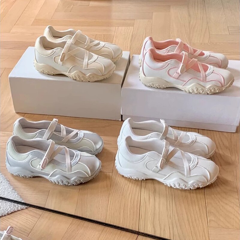 Cowhide Leather Wave Crescent Original 5cm Thick-Soled Functional Sports Ballet Shoes Women's Mary Jane Shoes Cowhide Leather Wave Crescent Original 5cm Thick-Soled Functional Sports Ballet Shoes Women's Mary Jane Shoes